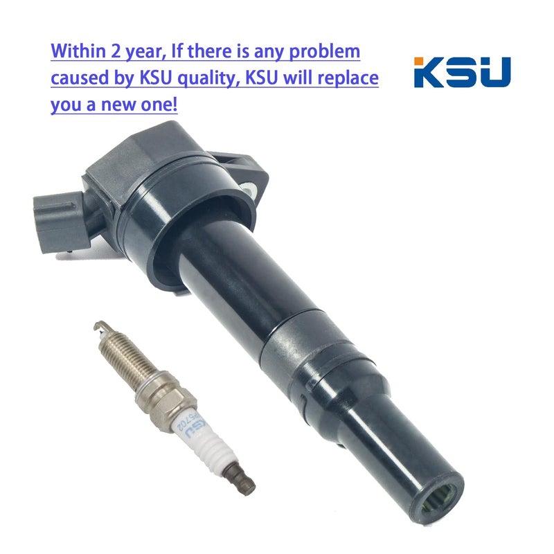 KSU Ignition Coil Pack with Iridium spark plug for Kia Soul Forte Forte5 Hyundai Tucson Elantra Elantra GT (1.8L 2.0L ONLY) 2011-2016 Replacement for UF651 5C1861 C1804 1788511 273002E000(4 set) - Image 2